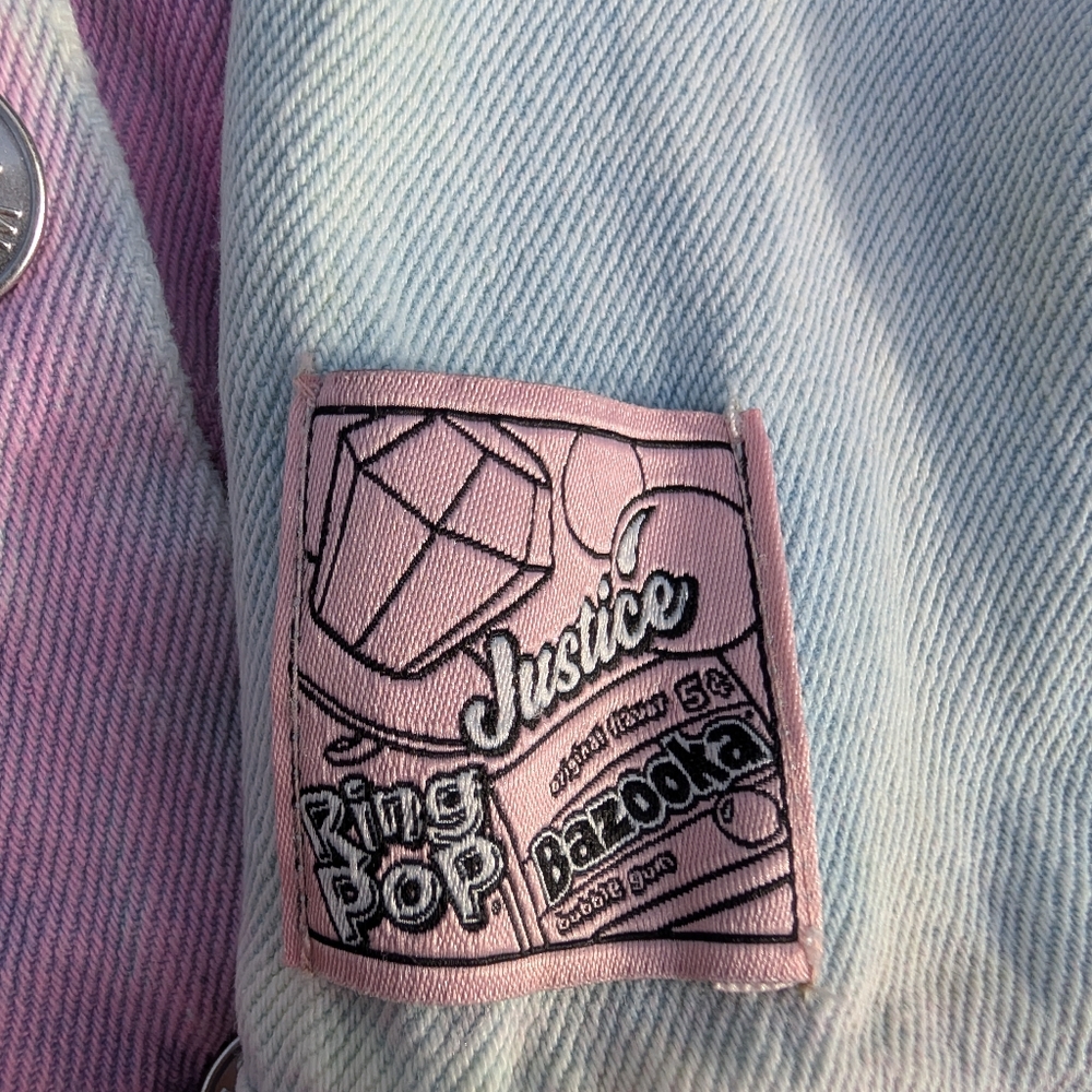Justice Ring Pop & Bazooka Bubble Gum Denim Jacket - Picture 7 of 8